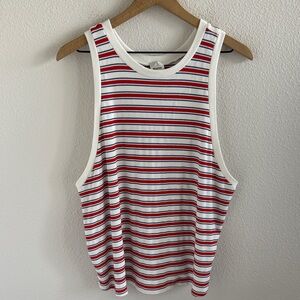 Anthropologie Maeve Red and Blue Striped Top Stretchy & Soft 3X